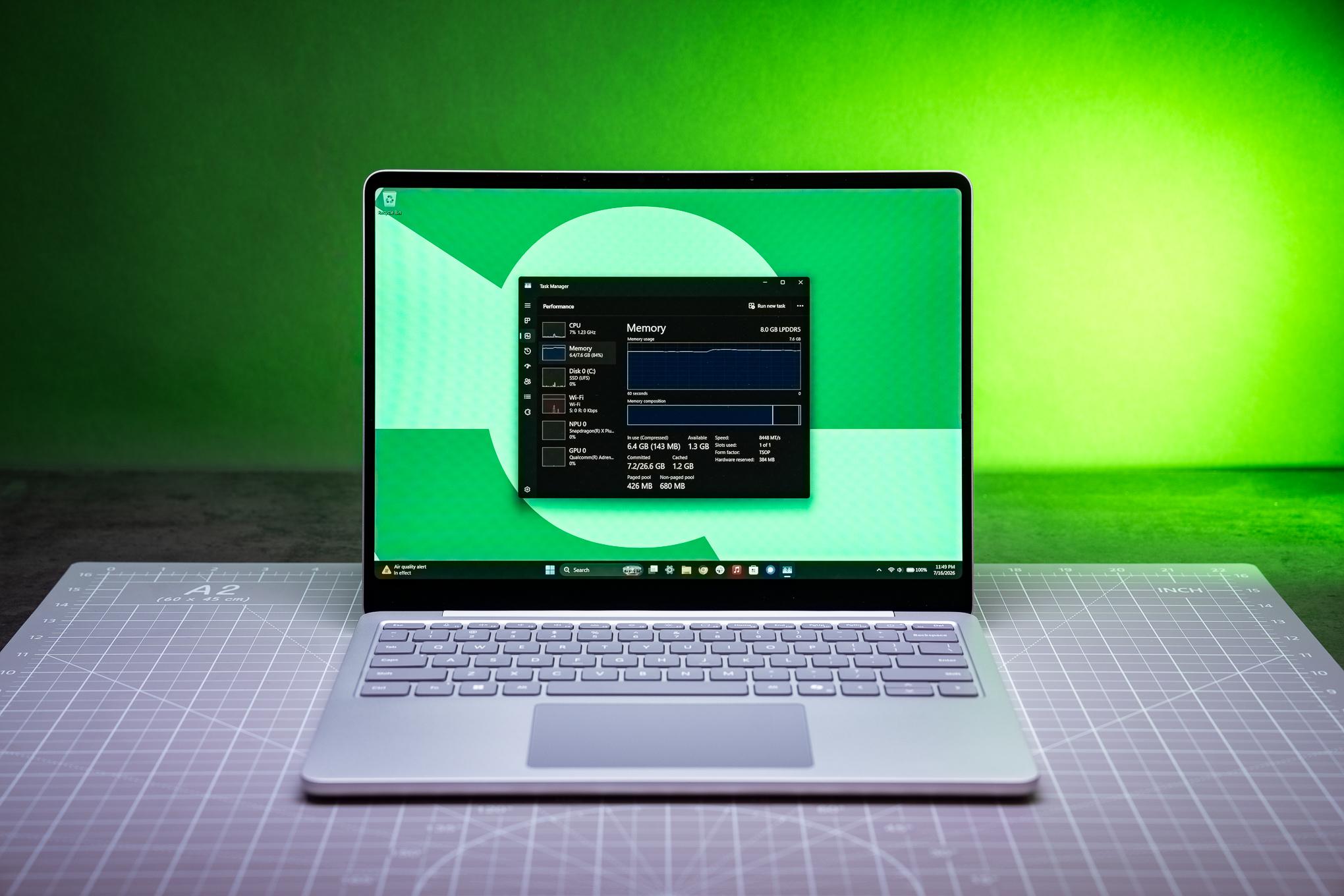 A review of Microsoft's 13-inch Surface Laptop shows 8GB of RAM is not enough for a good Windows 11 experience; PC makers have unveiled upcoming 8GB laptops