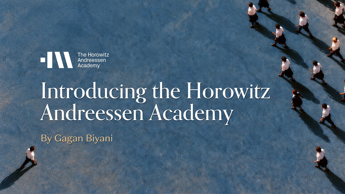A16z invests $35M in Horowitz Andreessen Academy, an independent, unaccredited two-year alternative to college; Anthropic, Meta, and others will provide compute