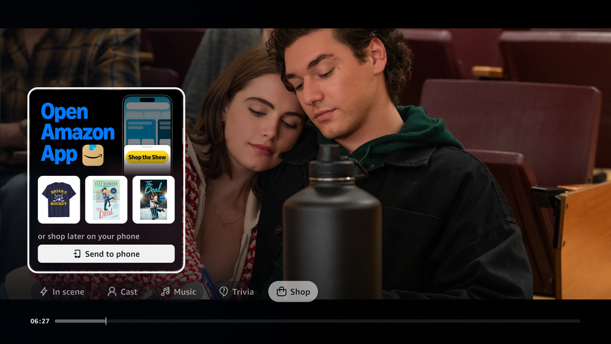 Amazon adds a Shop tab to Prime Video's X-Ray feature for related products while watching shows, and Shop the Scene powered by Amazon Lens in the Shopping app