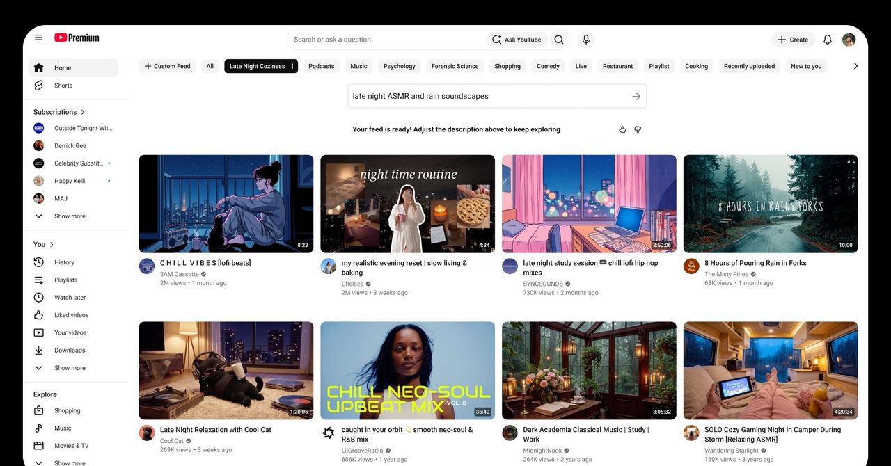 At its Made on YouTube event, YouTube unveils Custom Feeds, an LLM-powered feature that lets users generate and save tailored homepage video feeds, for US users