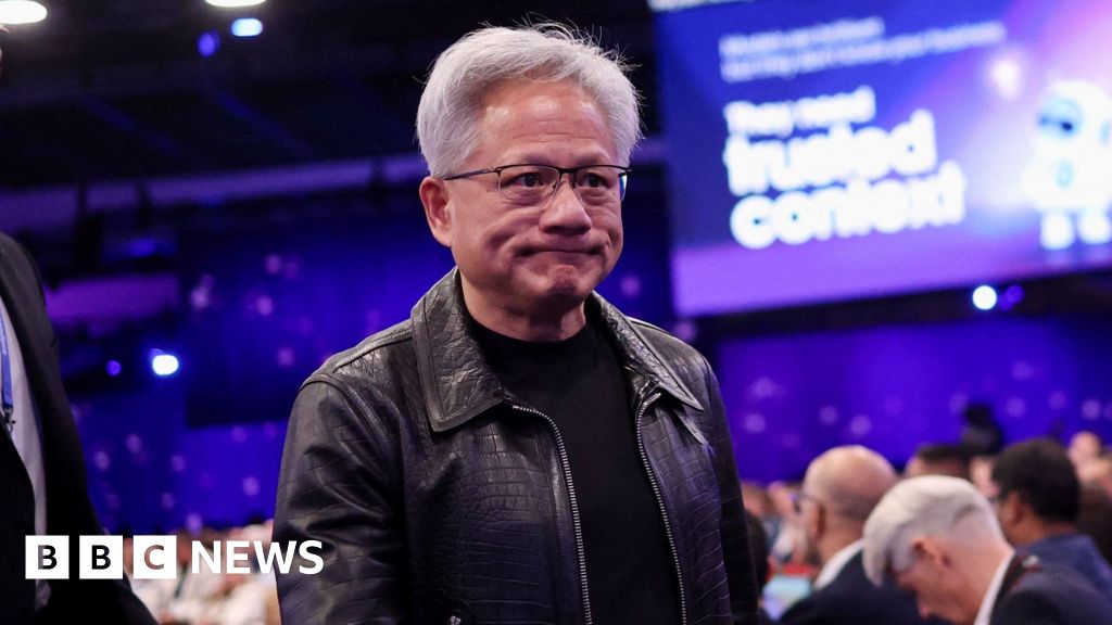 During a Salesforce event, Jensen Huang says the AI industry doesn't need any new laws or regulations and market forces will help companies safely innovate