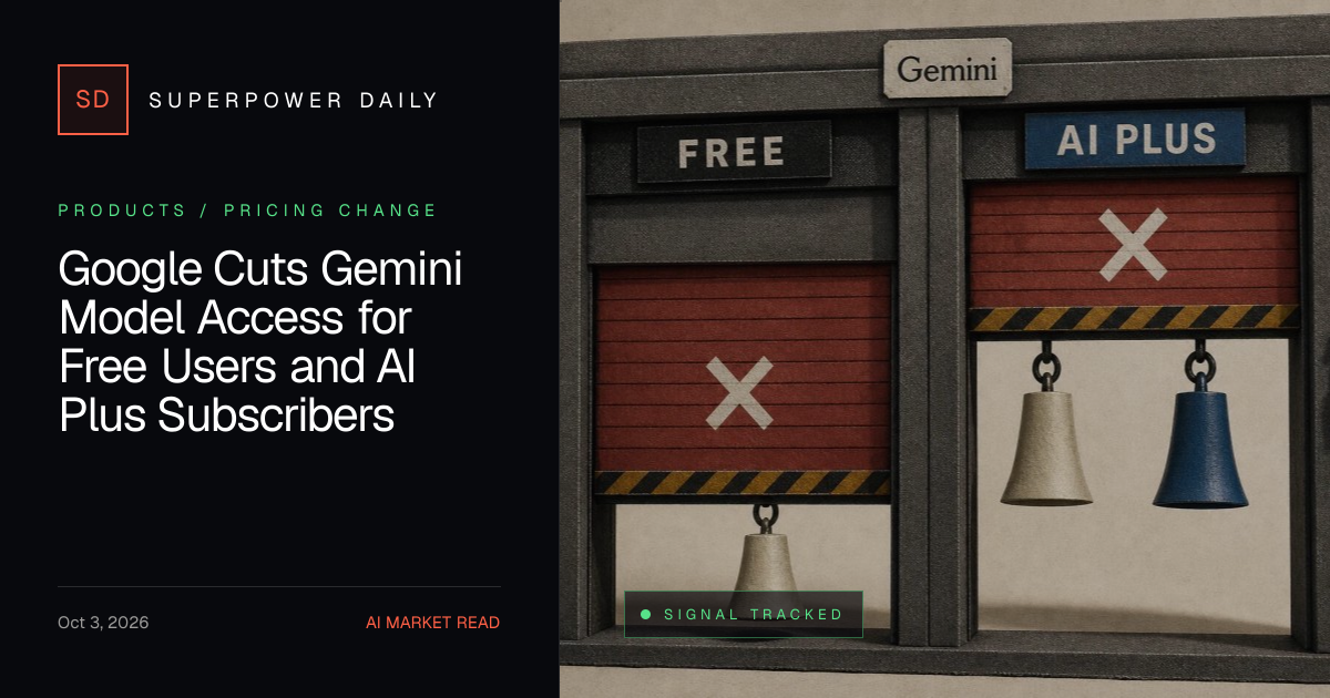 Google says free Gemini users will be limited to the 3.5 Flash-Lite model from October 9, while Plus subscribers will be limited to 3.5 Flash-Lite and 3.6 Flash