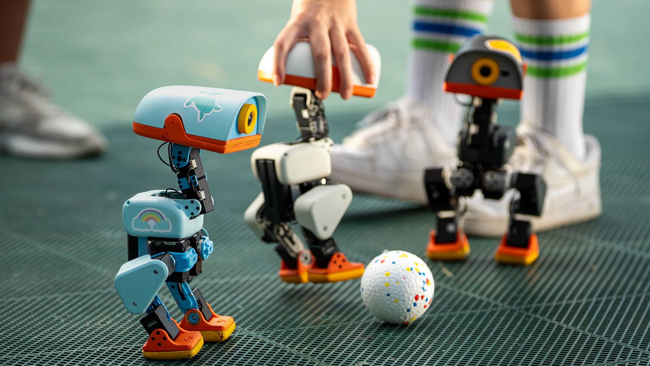 Hugging Face unveils Microduck, a $400, 1.7lb, 10-inch-tall bipedal robot developed in part by Pollen Robotics and manufactured by Shenzhen-based Seeed Studio