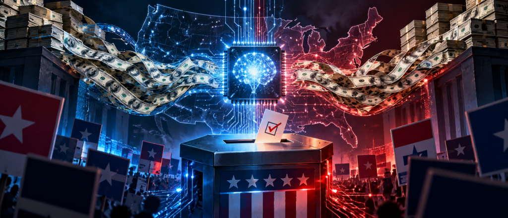 OpenAI and Anthropic-aligned super PACs have spent $55.7M on the US midterms so far; of 95 ads, all avoided reference to data centers and only some mentioned AI