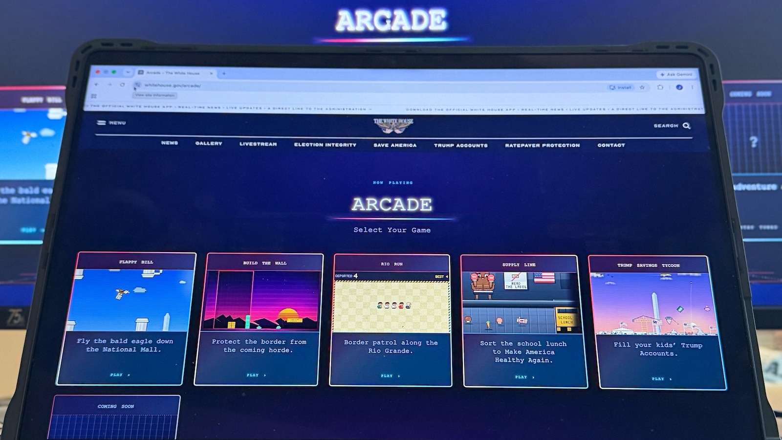 Trump admin launches arcade.gov with a deportation-themed Snake game clone and a Tetris-like game; Tetris says it takes "copyright infringement very seriously"