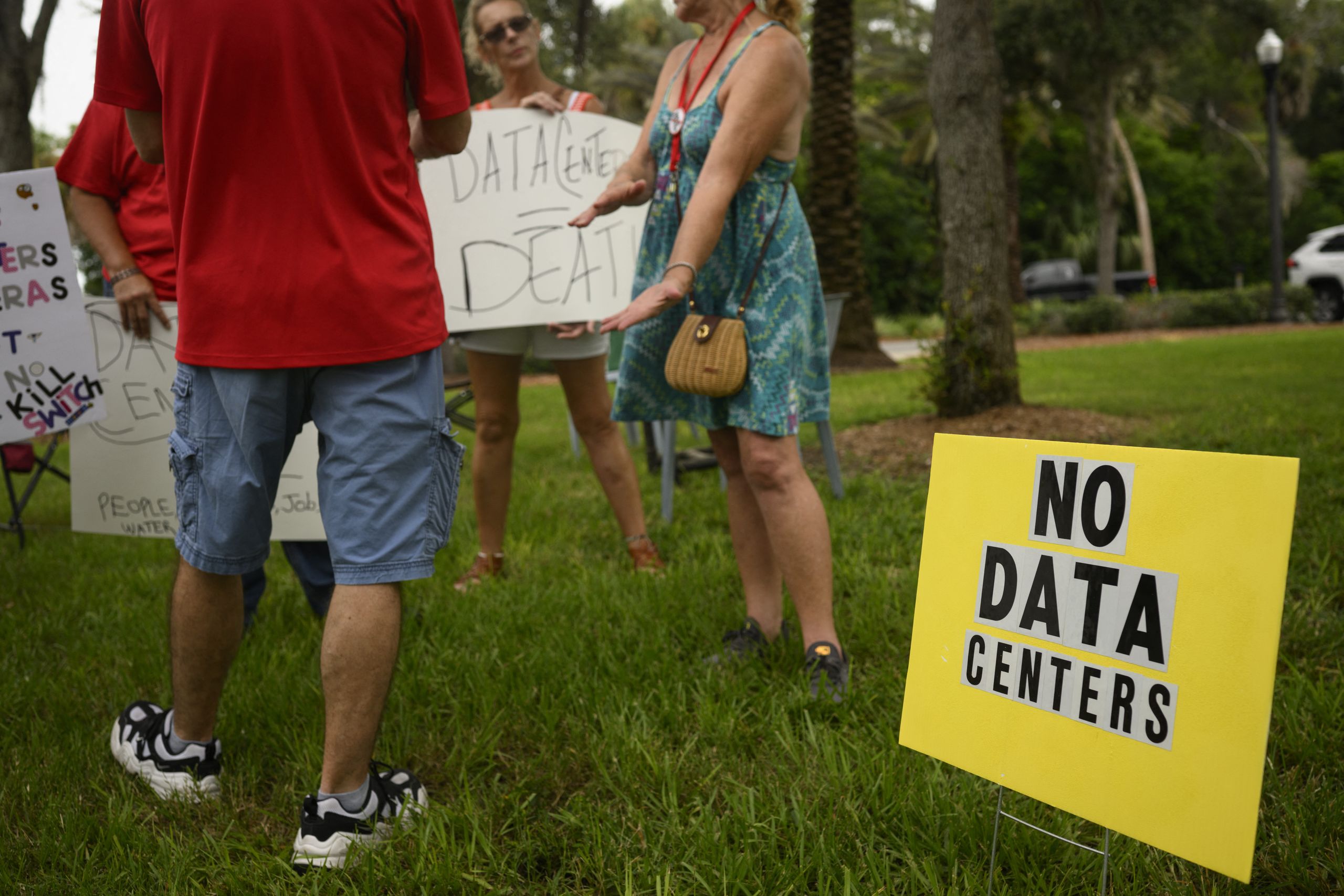 Trump says communities that reject data centers will end up "backwards and poor" and that "China could not be happier with this anti Data Center movement"